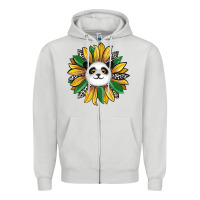 Dove Grey panda sunflower Zipper Hoodie - RanaPortraitStore