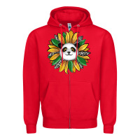 Red panda sunflower Zipper Hoodie - RanaPortraitStore