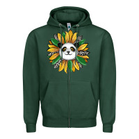 Sports Green panda sunflower Zipper Hoodie - RanaPortraitStore