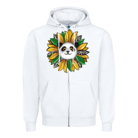 White panda sunflower Zipper Hoodie - RanaPortraitStore