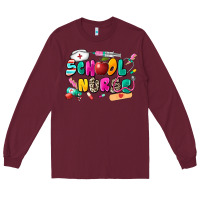 Burgundy school nurse Long Sleeve Tee - Zillion Design Studio