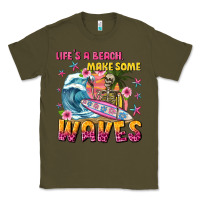 Army Green lifes a beach make some waves Classic Tee - texasbilliewilder
