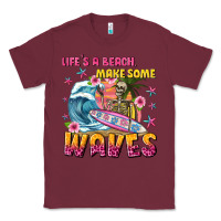 Burgundy lifes a beach make some waves Classic Tee - texasbilliewilder