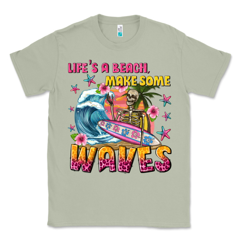 Lifes A Beach Make Some Waves Classic Tee by texasbilliewilder | Teevron