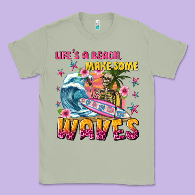 Lifes A Beach Make Some Waves Classic Tee Designed By Texasbilliewilder