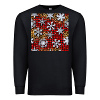 Black christmas snow crystals with plaid seamless pattern Premium Sweatshirt - BundleAndBundleShop