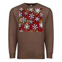 Chestnut christmas snow crystals with plaid seamless pattern Premium Sweatshirt - BundleAndBundleShop