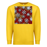 Lemon christmas snow crystals with plaid seamless pattern Premium Sweatshirt - BundleAndBundleShop