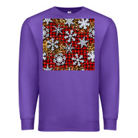 Purple christmas snow crystals with plaid seamless pattern Premium Sweatshirt - BundleAndBundleShop