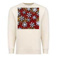 Sandshell christmas snow crystals with plaid seamless pattern Premium Sweatshirt - BundleAndBundleShop