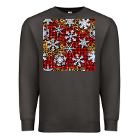 Smoke christmas snow crystals with plaid seamless pattern Premium Sweatshirt - BundleAndBundleShop