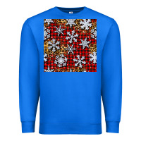 True Royal christmas snow crystals with plaid seamless pattern Premium Sweatshirt - BundleAndBundleShop