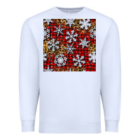 White christmas snow crystals with plaid seamless pattern Premium Sweatshirt - BundleAndBundleShop