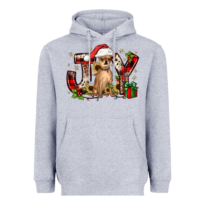 Christmas Joy Chihuahua Heavyweight Hoodie by JahusDesignShop | Teevron