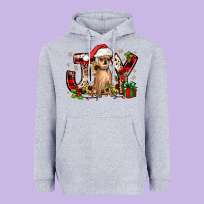 Christmas Joy Chihuahua Heavyweight Hoodie Designed By Jahusdesignshop