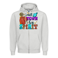 Dove Grey small town big spirit basketball Zipper Hoodie - Zillion Design Studio