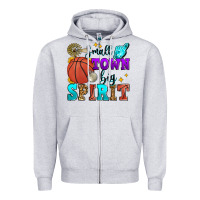 Heather Grey small town big spirit basketball Zipper Hoodie - Zillion Design Studio