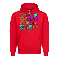 Red small town big spirit basketball Zipper Hoodie - Zillion Design Studio