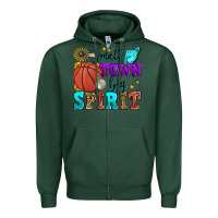 Sports Green small town big spirit basketball Zipper Hoodie - Zillion Design Studio