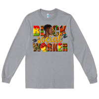 Heather Grey black social worker Long Sleeve Tee - texasbilliewilder