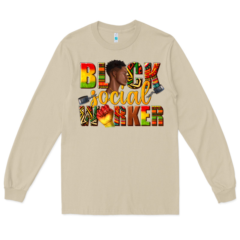 Black Social Worker Long Sleeve Tee by texasbilliewilder | Teevron