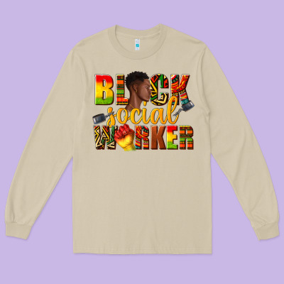 Long Sleeve Tee black social worker