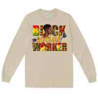 Mushroom black social worker Long Sleeve Tee - texasbilliewilder