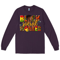 Plum black social worker Long Sleeve Tee - texasbilliewilder