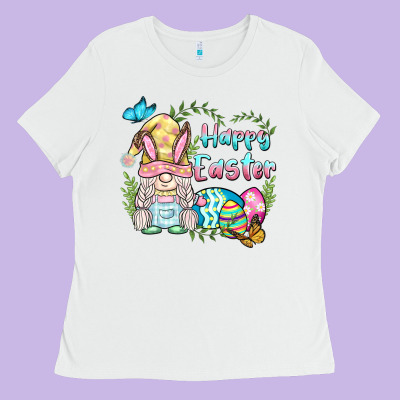 Happy Easter Bunny Gnome Ladies Tee Designed By Barkaloodesign