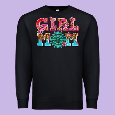 Girl Mom Premium Sweatshirt Designed By Adodesignshop