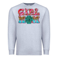 Heather Grey girl mom Premium Sweatshirt - AdoDesignShop