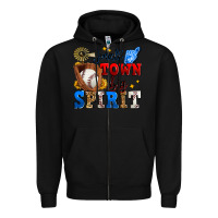 Black small town big spirit baseball Zipper Hoodie - Zillion Design Studio
