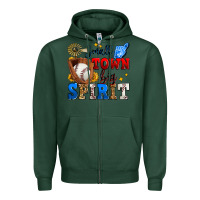 Sports Green small town big spirit baseball Zipper Hoodie - Zillion Design Studio