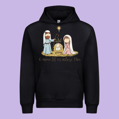 O Come Let Us Adore Him Urban Hoodie Designed By Maliassmallbusiness