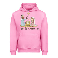 Fuchsia Pink o come let us adore him Urban Hoodie - MaliasSmallBusiness