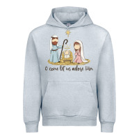 Heather Grey o come let us adore him Urban Hoodie - MaliasSmallBusiness