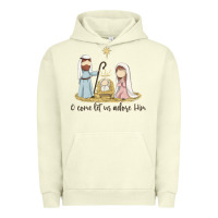Pigment Pistachio o come let us adore him Urban Hoodie - MaliasSmallBusiness