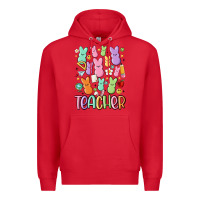 Red teacher bunny's Premium Hoodie - MaliasSmallBusiness