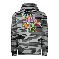 Slate Camo teacher bunny's Premium Hoodie - MaliasSmallBusiness