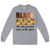 Heather Grey black queen the most powerful piece in the game Long Sleeve Tee - texasbilliewilder