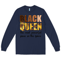 Navy black queen the most powerful piece in the game Long Sleeve Tee - texasbilliewilder