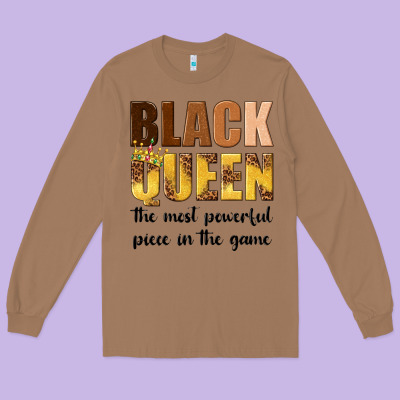 Long Sleeve Tee black queen the most powerful piece in the game