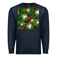 Navy christmas gnomes seamless pattern Premium Sweatshirt - BundleAndBundleShop