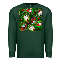 Sports Green christmas gnomes seamless pattern Premium Sweatshirt - BundleAndBundleShop
