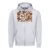 Heather Grey distressed chocolate milkshake cowhide Zipper Hoodie - RanaPortraitStore