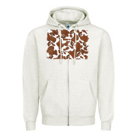 Oatmeal Heather distressed chocolate milkshake cowhide Zipper Hoodie - RanaPortraitStore