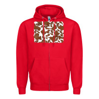 Red distressed chocolate milkshake cowhide Zipper Hoodie - RanaPortraitStore
