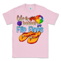 Bubblegum Pink life is better in flip flops Classic Tee - texasbilliewilder