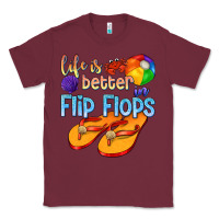Burgundy life is better in flip flops Classic Tee - texasbilliewilder