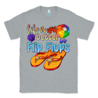 Heather Grey life is better in flip flops Classic Tee - texasbilliewilder
